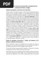 Los Procesos de Desarrollo Sociocultural de Las Sociedades Del México Antiguo