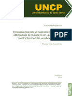 Inconvenientes para El Mejoramiento de Las Edificaciones de Huancayo Con Un Sistema Constructivo Modular, Ecoeficiente