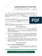 Formato de Contrato de Subarrendamiento de Habitación Vivo de Mis Rentas