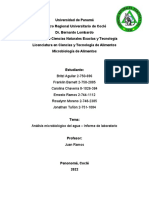 Análisis Microbiológico Del Agua Informe de Laboratorio