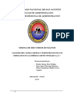 Analisis Del Clima Laboral y Participacion de Los Empleados en La Empresa Grupo Upgrade SAC