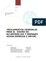 Normas y Reglamentos de Diseno de Alcantarillas y Drenajes de EMPAGUA e INFOM