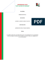 Clasificación de Los Tipos Penales