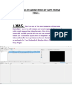 Explanations of Various Types of Video Editing Tools