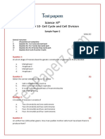 Cell Cycle and Cell Division Sample Paper 2