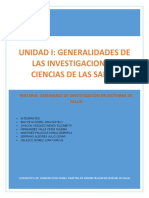 Unidad I Generalidades de Las Investigacion en Ciencias de Las Salud