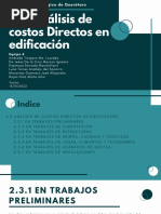 Análisis de Costos Directo en Edificación