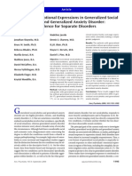 Response To Emotional Expressions in Generalized Social Phobia and Generalized Anxiety Disorder: Evidence For Separate Disorders