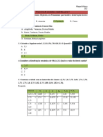 Exercício de Estatístico Resolvido Parte I