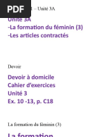 Grammaire 1 - UNITE 3A (15 Novembre 2022)