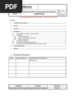 Identificacion y Evaluación de Aspectos Ambientales E0330