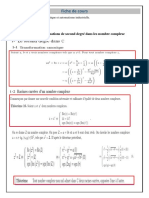 Cours 2 (La Résolution Des Équations de Second Degré Dans Les Nombre Complexe)