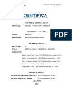 Informe Práctica #3 Determinación de Ácido Úrico en Suero