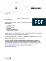 Biometric Collection Letter