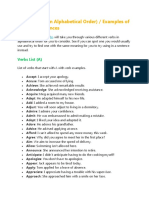 List of Verbs