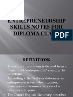 Aentrepreneurship Skills Notes For Diploma 1