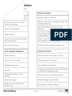 Animal Adaptations To Extreme Environments Lower Ability Activity Sheet