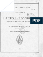 Método Completo de Canto Gregoriano, Gregorio Suñol, O.S.B., 1916