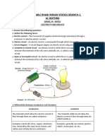 Electricity and Circuits Notes