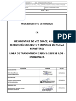 PETS Desmontaje de Vee Brace, X-Brace, Ferretería Existente y Montaje de Nueva Ferretería LT 138 KV L-1383 SE Ilo1 - Moquegua