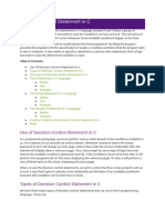 Decision Control Statement in C