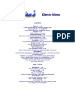 Dinner Menus