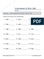 Grade 3 Round Numbers Nearest 10 or 100 or 1000 B