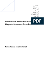 Groundwater Exploration With The Magnetic Resonance Sounding