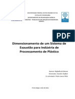 Dimensionamento de Um Sistema de Exaustão para Indústria de Processamento de Plástico