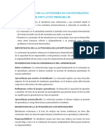 El DESARROLLO DE LA AUTONOMÍA EN LOS ESTUDIANTES DE EDUCACIÓN PRIMARIA IB