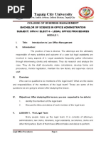 Elec 4 OFM4 Module 1. Legal Office Procedures