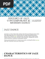 History of Jazz, Contemporary & Modern Dance