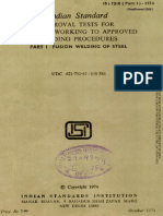 7310 - 1 Approval Tests For Welders Working To Approved Welding Procedures - Part I - Fusion Welding of Steel