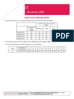 Grade Thresholds - November 2020: Cambridge Pre-U Principal Course Biology (9790)