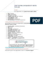 Liste de Connecteurs Logiques Et Mots de Liaison Anglais