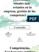 Las Cualidades Personales Más Importantes en La Empresa, Gestión de Las Competencias.