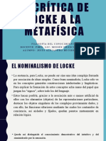 La Crítica de Locke A La Metafísica