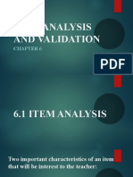 Item Analysis and Validation