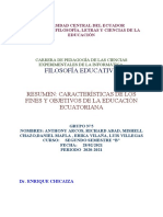 Resumen de Los Fines y Objetivos de La Educacion Ecuatoriana