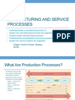 Manufacturing and Service Processes: Chapter 7and 9 of Chase, Shankar, Jacobs