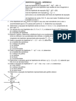 Exercícios - Aula 9 - Lista 2 - Hipérbole