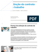 Direito Do Trabalho 2022.2 Extinção Do Contrato de Trabalho