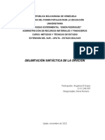 Lenguaje y Comunicación Delimitación Sintactica de La Oracion