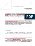 Ergonomia Na Era Do Teletrabalho - Impactos para A Saúde e Segurança Do Trabalho