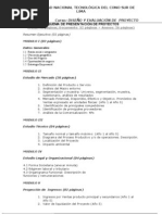 Esquema de Presentacion de Un Proyecto de Inversion