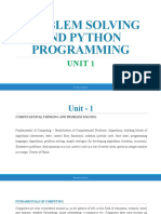 Unit 1-PROBLEM SOLVING AND PYTHON PROGRAMMING