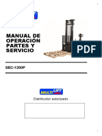 SEC-1200P OPERATION, MAINTENANCE AND PARTS MANUAL NOT TILT - Spanish