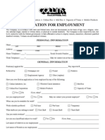 Application For Employment: Personal Information