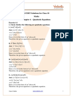 Class 10 - Maths - Quadratic Equations