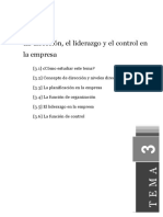 Tema 3. La Dirección, El Liderazgo y El Control en La Empresa